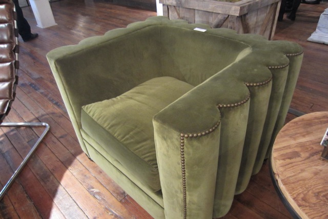 The Antwerp Deco Club chair shown in this fun moss green color!  This retro style looks great in any shade, if you ask us!