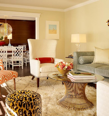 We love how this room ties all the right elements of modern and traditional together, perfectly! (and how our Worlds Away Powell Cocktail Table looks amazing, as well!)