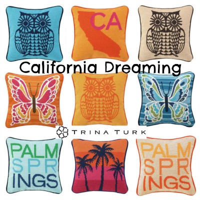 Loving all of our new bright and fun needlepoint pillows from Trina Turk!
