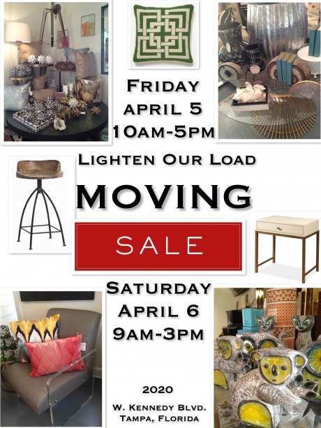 Get all of these things, shown here(and more) 50% off this Friday and Saturday to help us lighten our load as we pack up and head across Kennedy!